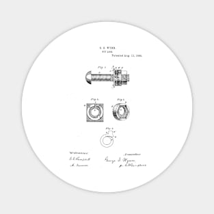 Nut lock Vintage Patent Hand Drawing Magnet